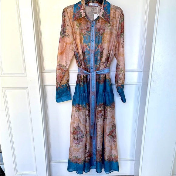 Vintage Boho Belted Romantic Maxi Dress Long Sleeve Artistic size Small - Picture 1 of 12